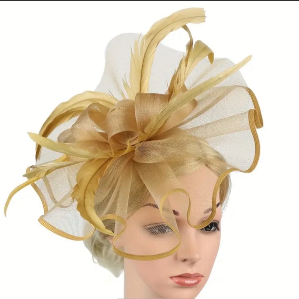 Elegant Gold Fascinator Hat